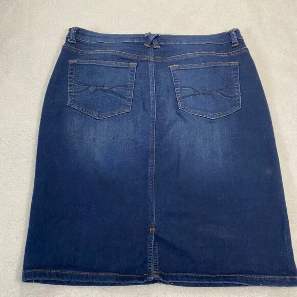 Lee Womens Relaxed Fit Denim Skirt Medium Wash Size 14 - Picture 2 of 6